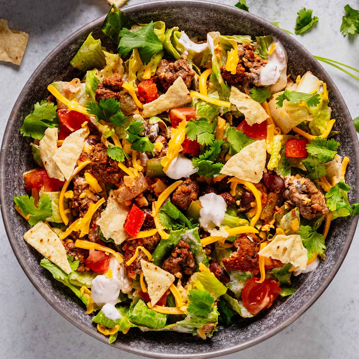 A beautiful bowl of taco salad